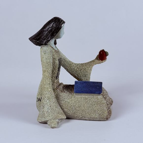 Carson ArtStone Teacher Figurine With Book And Apple Inspirational Decor - Picture 2 of 9